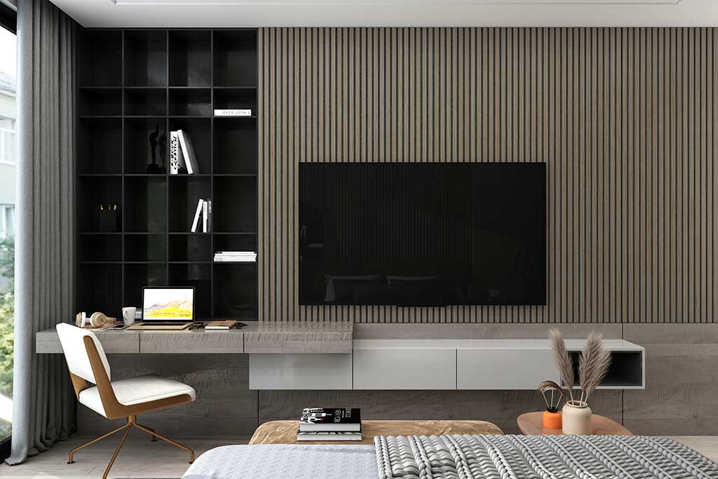 Esempio di un pannello di MDF installato in una stanza