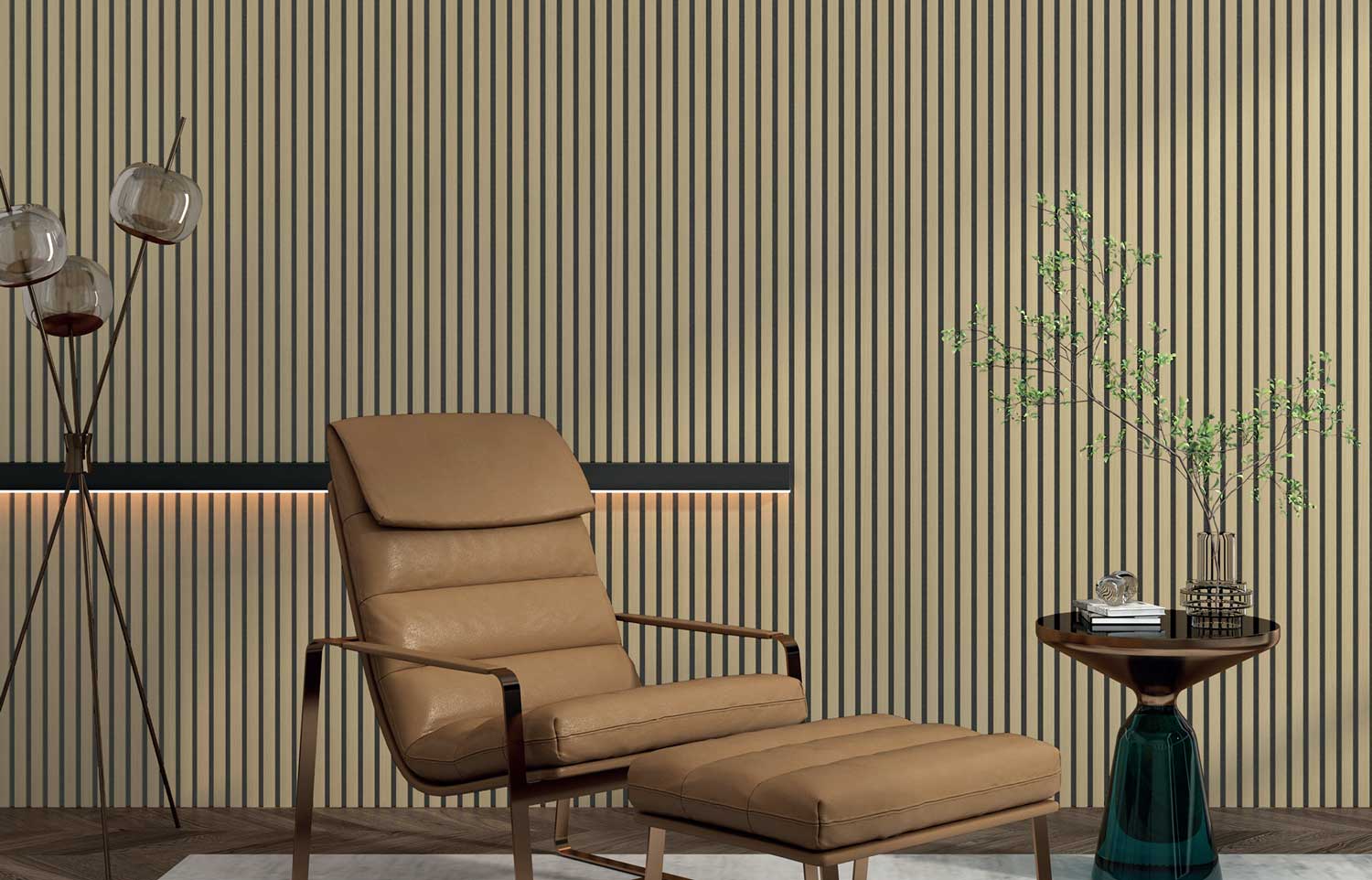 Rivestimento in MDF installato in una sala riunione